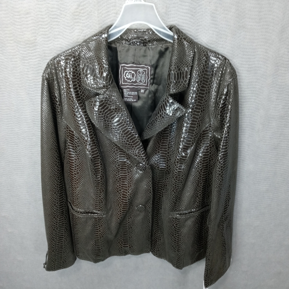 CHI BY FALCHI chocolate brown Faux leather SNAKE D